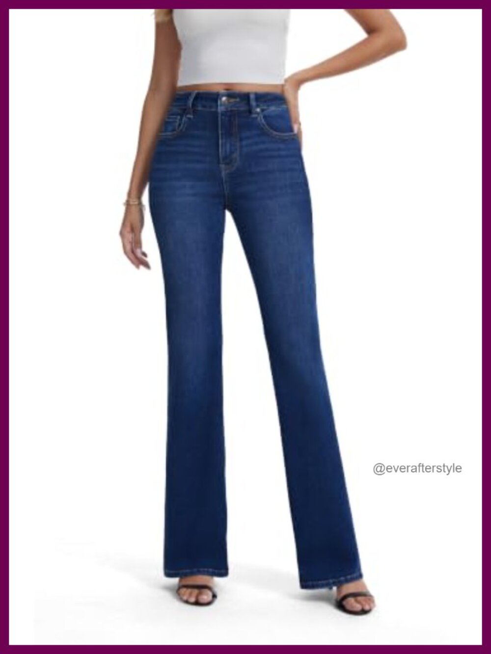 High Rise Wide Leg Flare Bell Bottom Stretchy Denim Jeans